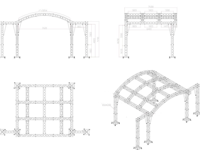desain atap rangka panggung alumunium