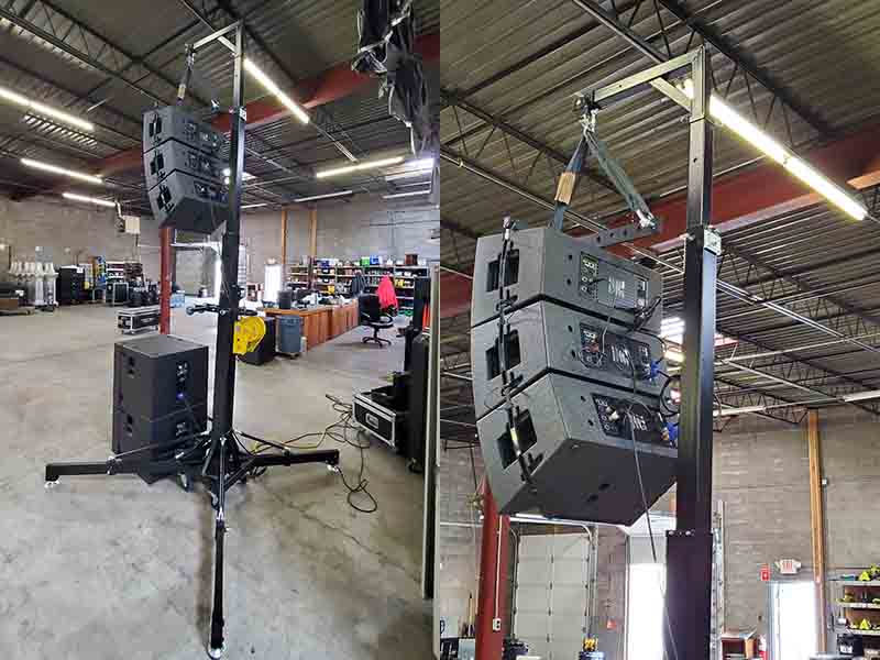 Dudukan engkol speaker line array toko