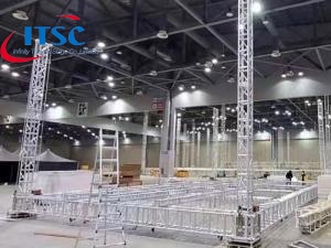 8 m tahap datar atap linear box truss system kit untuk dijual
