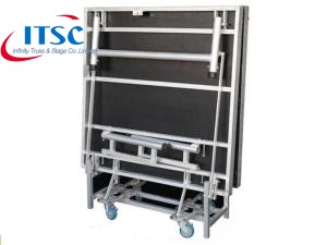 4x8 Aluminium Portabel Lipat Mobile Stage Deck Platform di atas roda untuk dijual