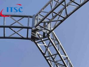 Rangka kotak Spigoted 390mm sudut 3 arah dengan 60 derajat